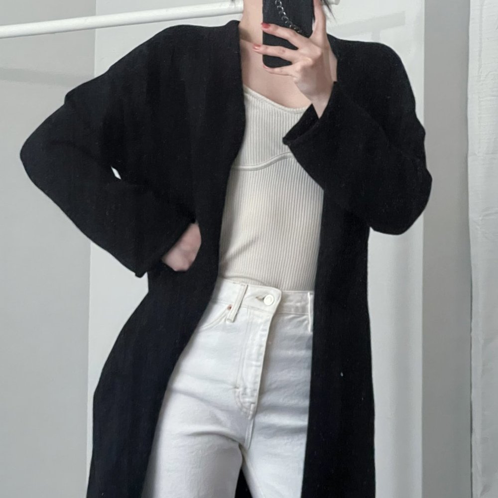 Black Long Knitted Cardigan